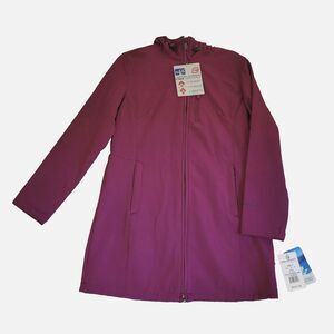 Free Country Hooded Overcoat Women Medium Plush Lined Water Wind Resistant